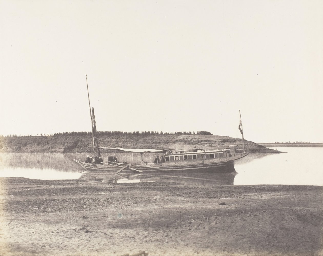 Louksor, Petit Bras du Nil - Barque de Voyageurs, 1851-52, imprimé 1853-54 - Félix Teynard
