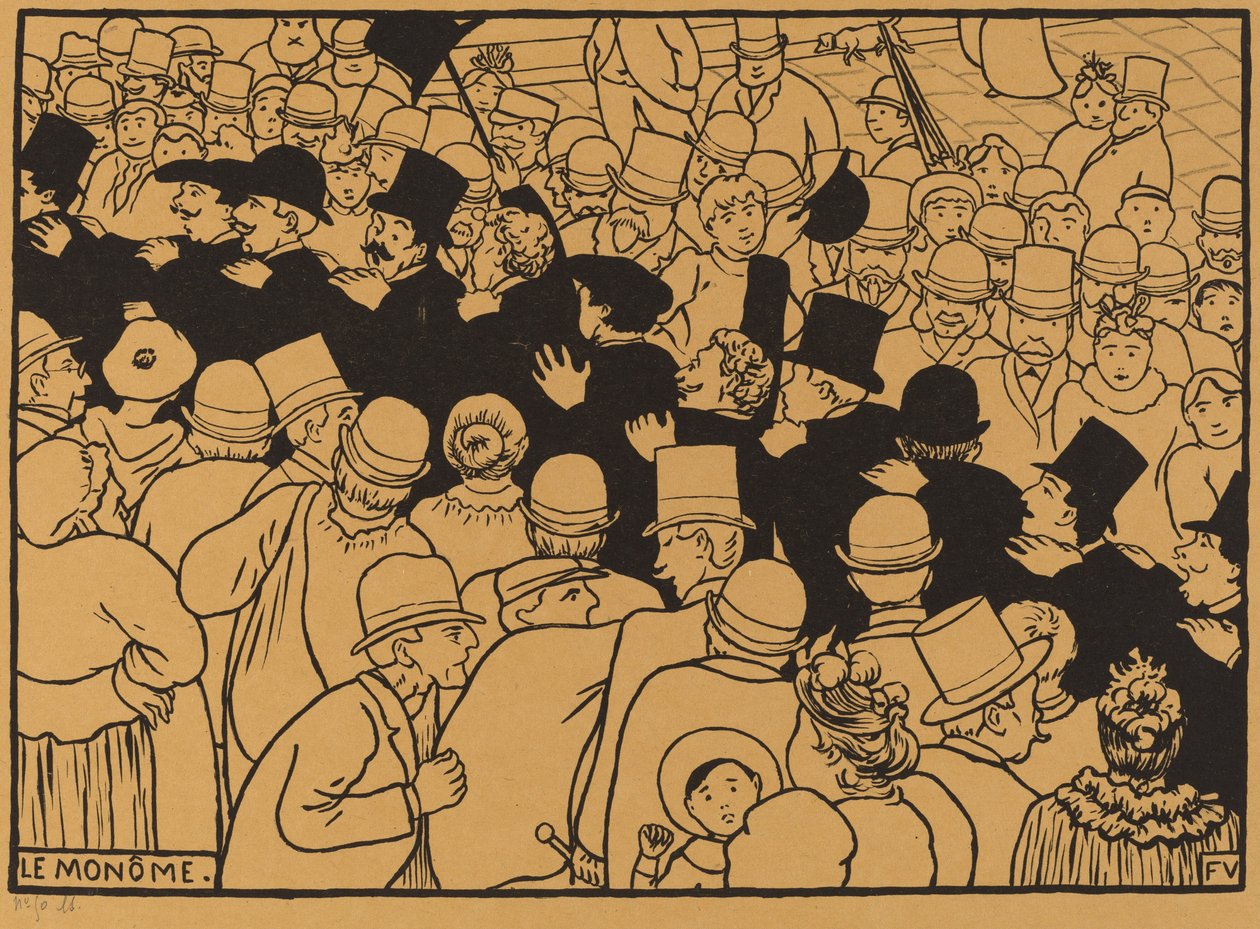Le Monôme défilant dans les rues en file indienne, 1893 - Félix Vallotton