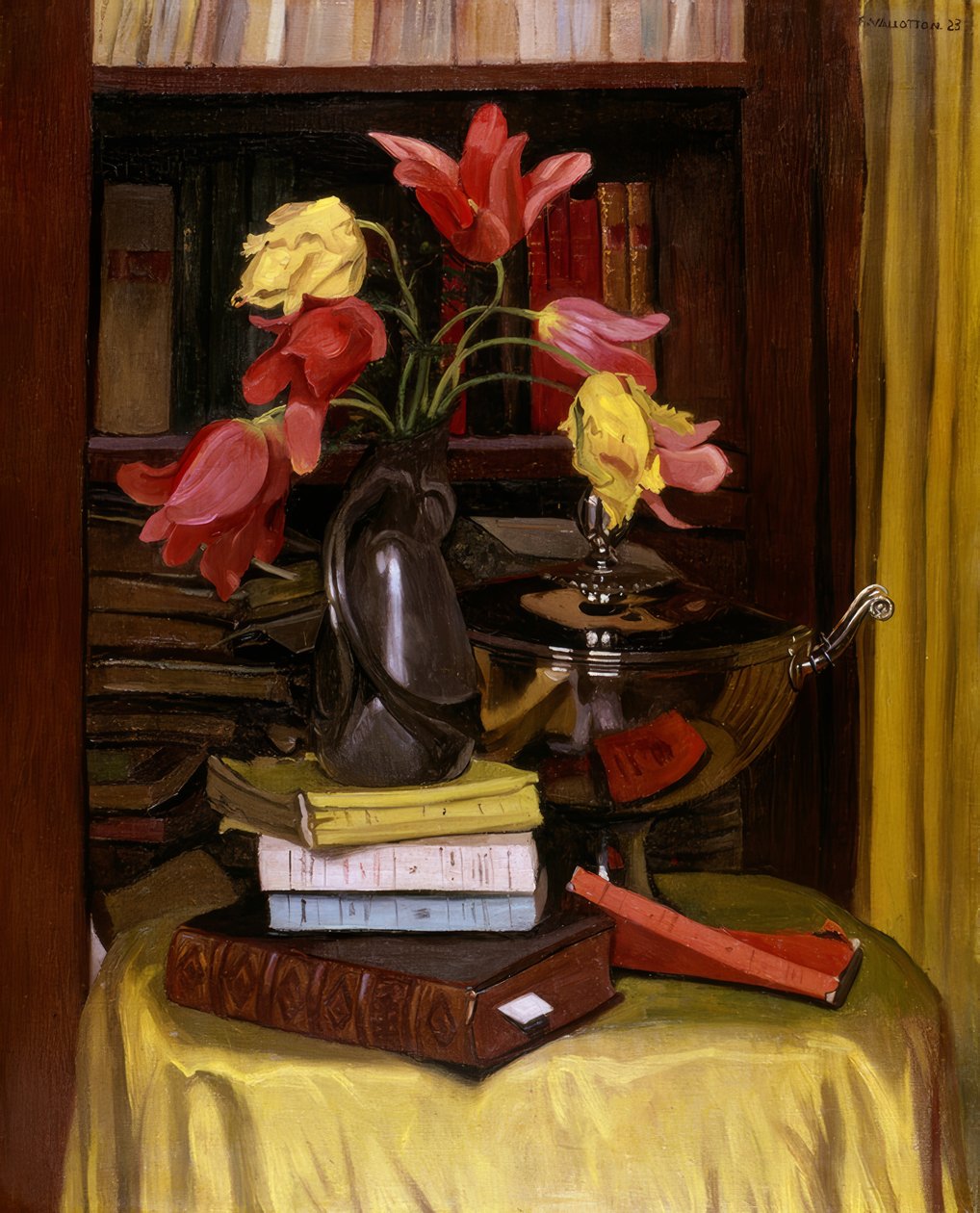Nature morte avec des tulipes (tulipes rouges et jaunes) - Félix Vallotton