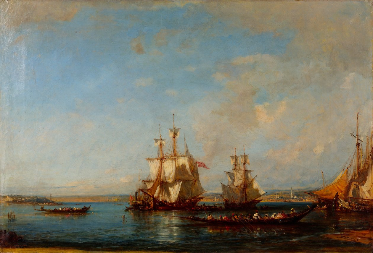 Caiques et voiliers au Bosphore - Félix Ziem