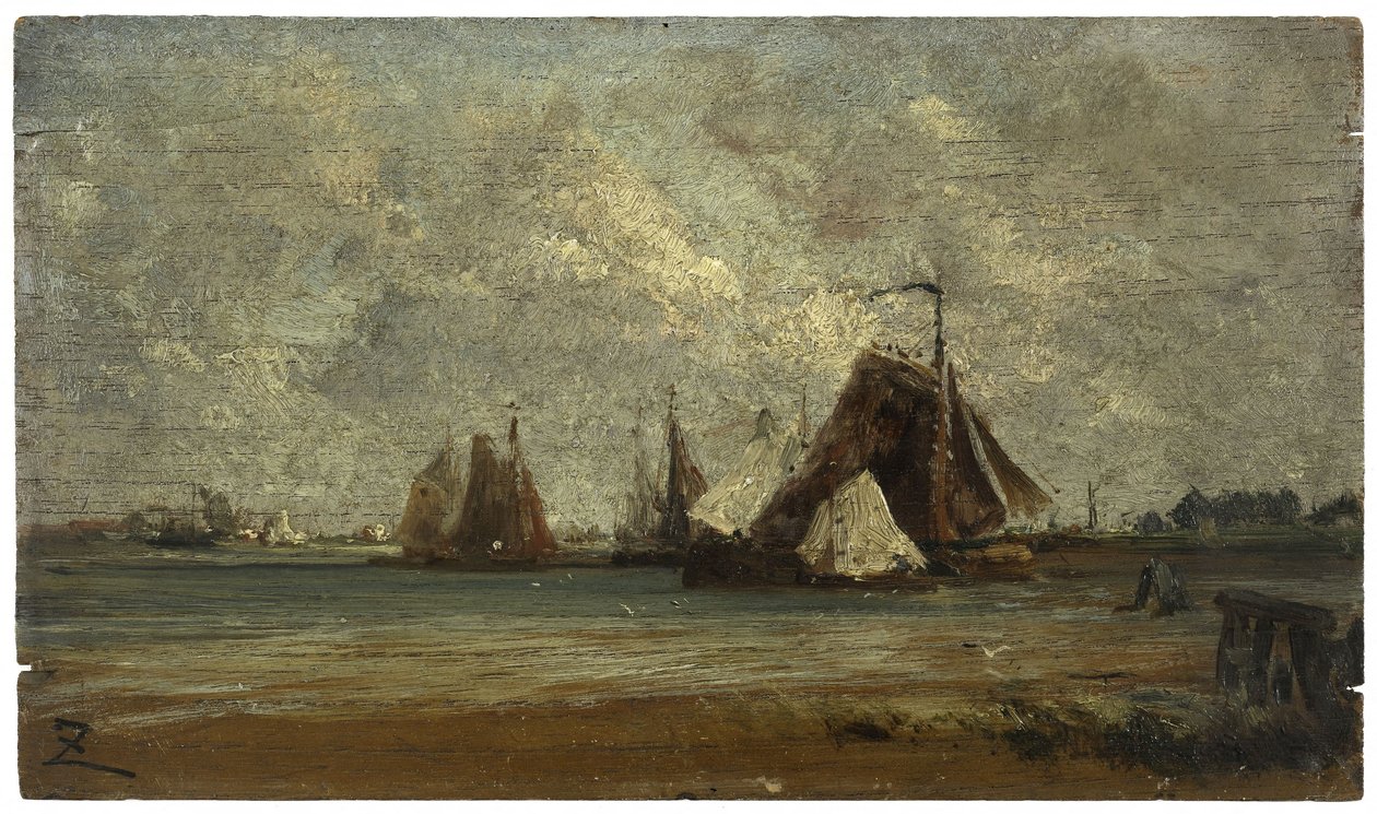 Chaloupes de pêche, vers 1852 - Félix Ziem