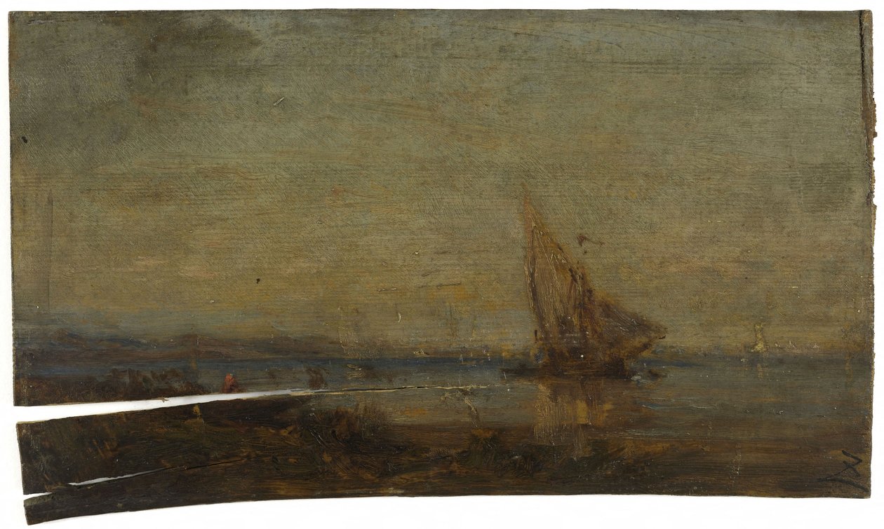 Devant Martigues, la voile jaune, vers 1875 - Félix Ziem