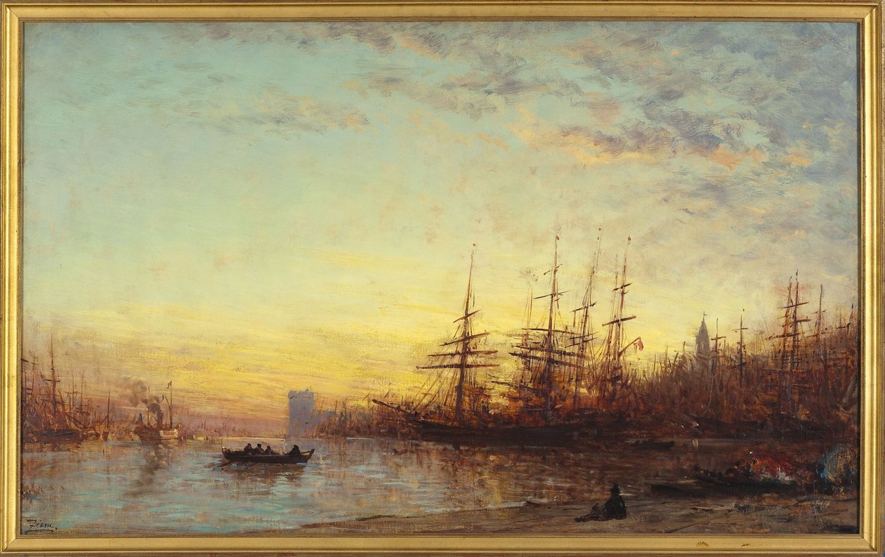 Le port de Marseille au coucher du soleil, entre 1890 et 1895 - Félix Ziem