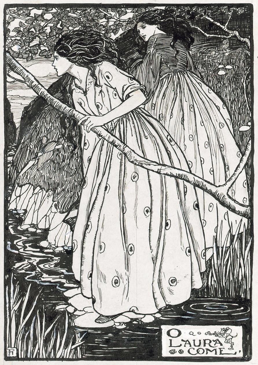 Illustration pour "Poèmes de Christina Rossetti" (crayon et encre sur papier) - Florence Harrison
