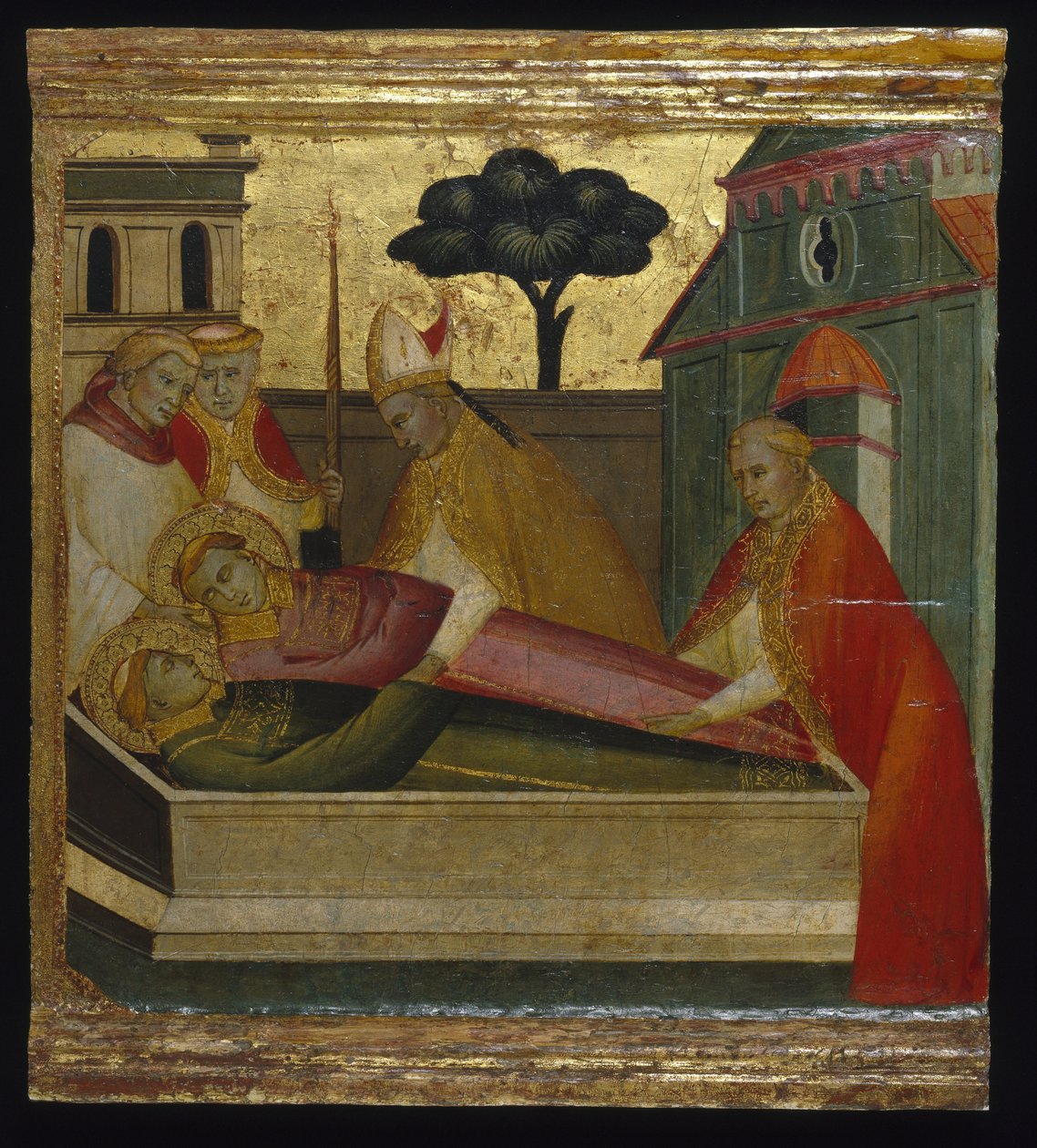 Saint Laurent enterré dans la tombe de Saint Étienne - Florentine Lorenzo di Niccolò