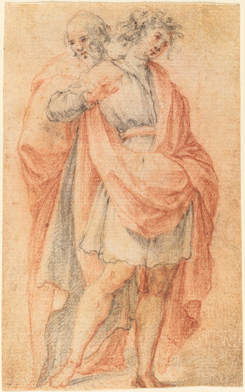 Deux figures masculines : un jeune homme et un vieil homme - Florentine 17th Century
