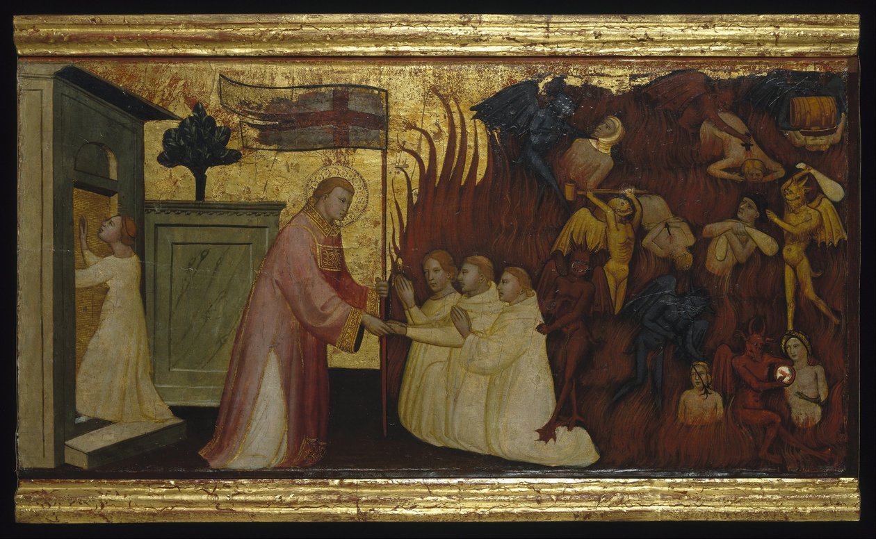 Saint Laurent libère les âmes du purgatoire - Florentine Lorenzo di Niccolò Italian