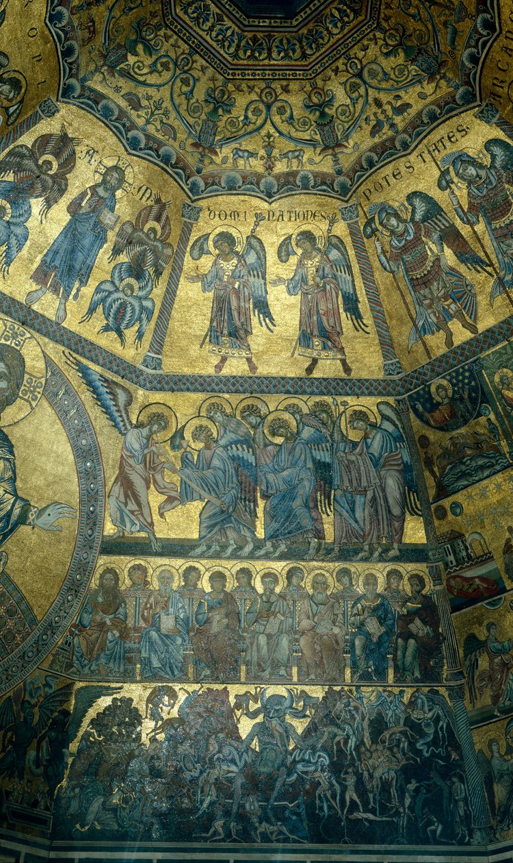 Mosaïque sur le plafond en coupole du baptistère Saint-Jean, Florence - Florentine School
