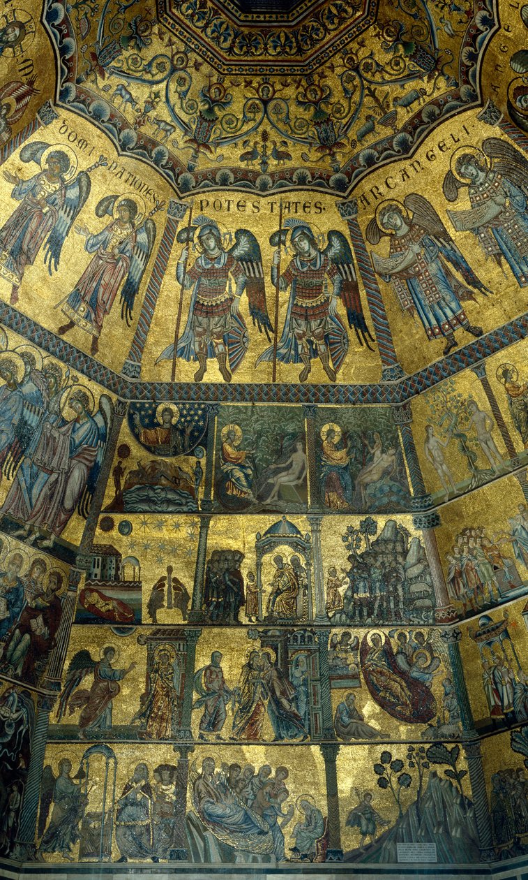 Mosaïque sur le plafond en coupole du baptistère Saint-Jean, Florence - Florentine School