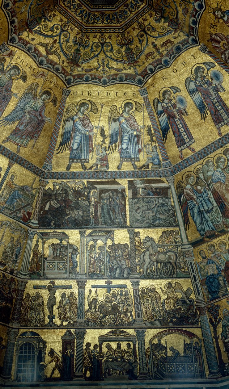 Mosaïque sur le plafond en coupole du baptistère Saint-Jean, Florence - Florentine School