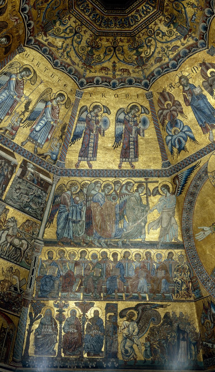Mosaïque sur le plafond en coupole du baptistère Saint-Jean, Florence - Florentine School