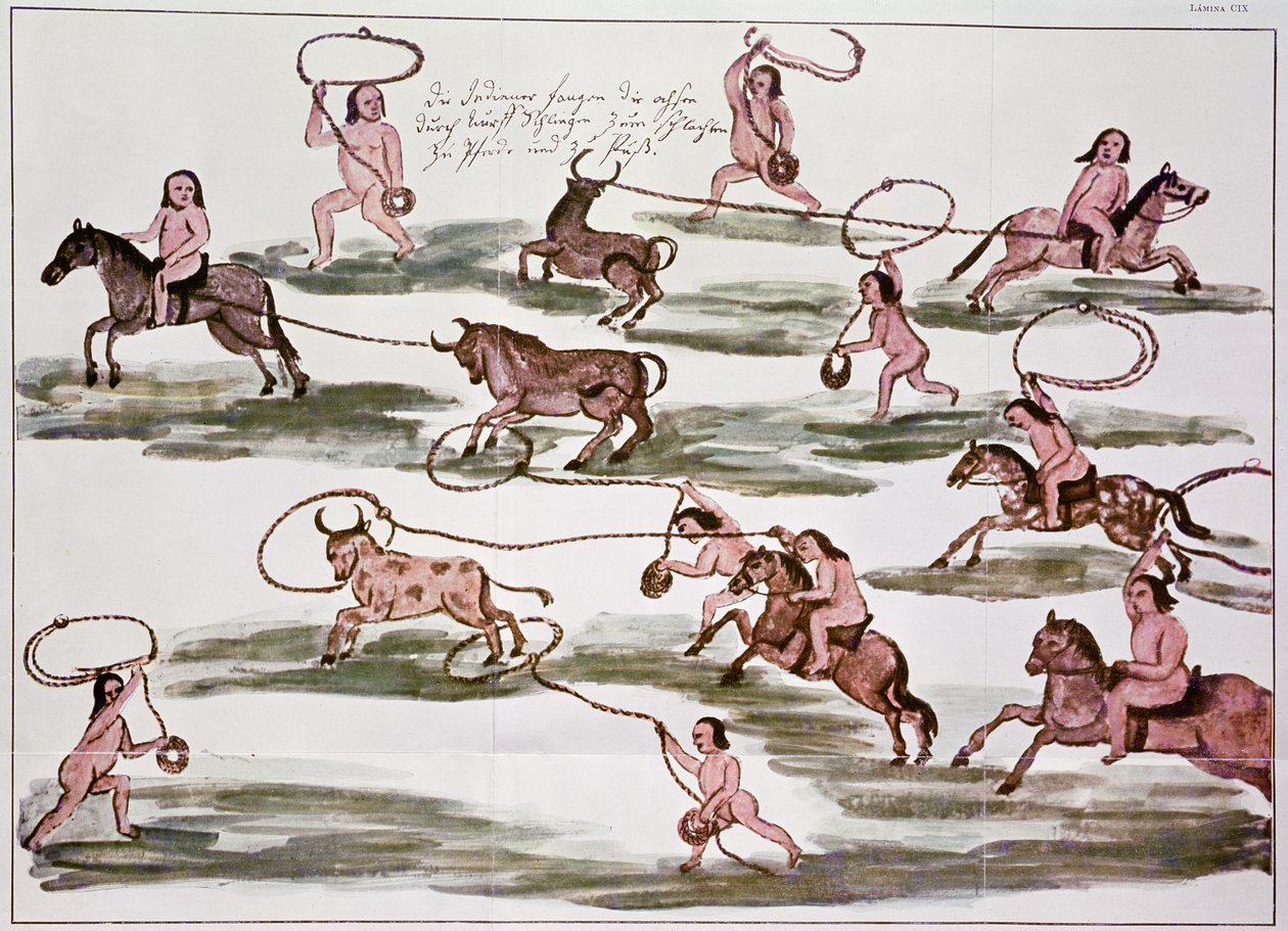 La méthode de chasse des Indiens Mocovi, illustration de 