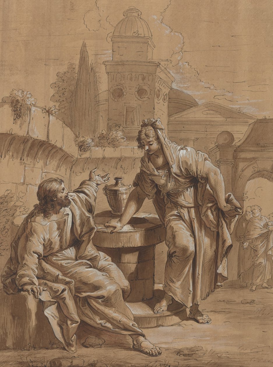 Le Christ et la femme de Samarie - Follower of Francesco Fontebasso