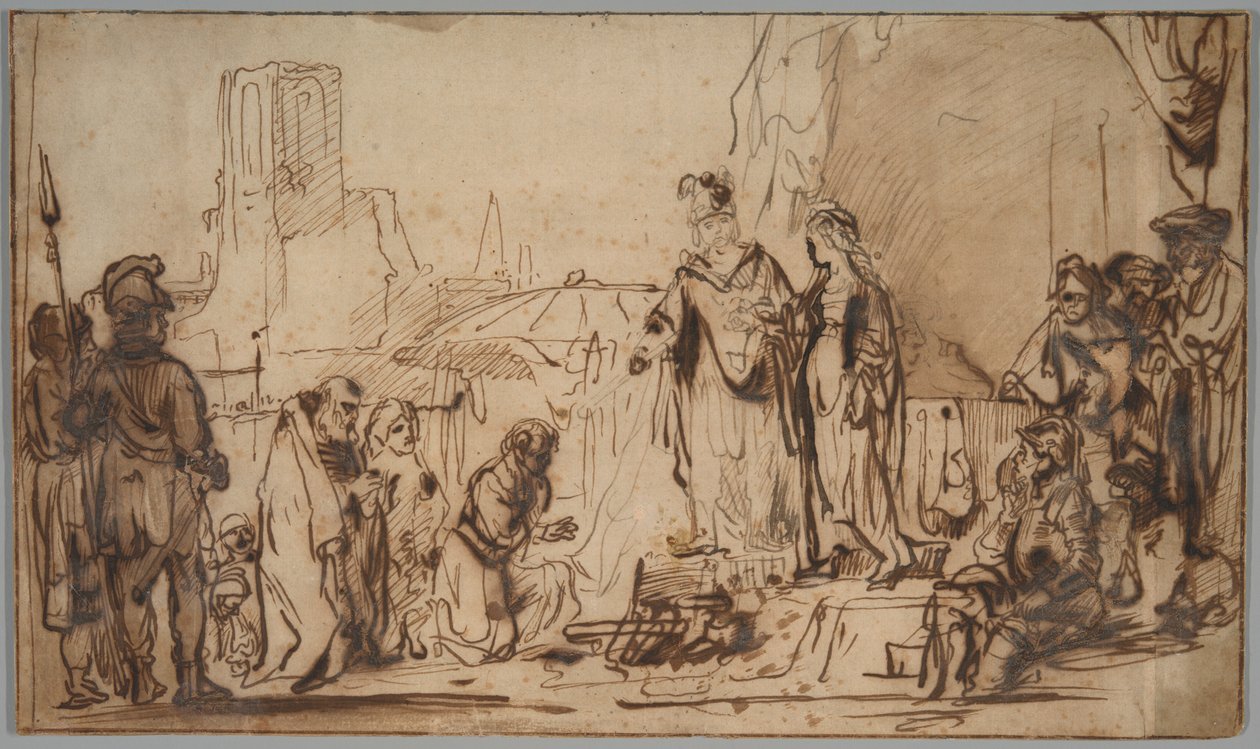 Scipion rendant la mariée espagnole à sa famille - Follower of Rembrandt van Rijn
