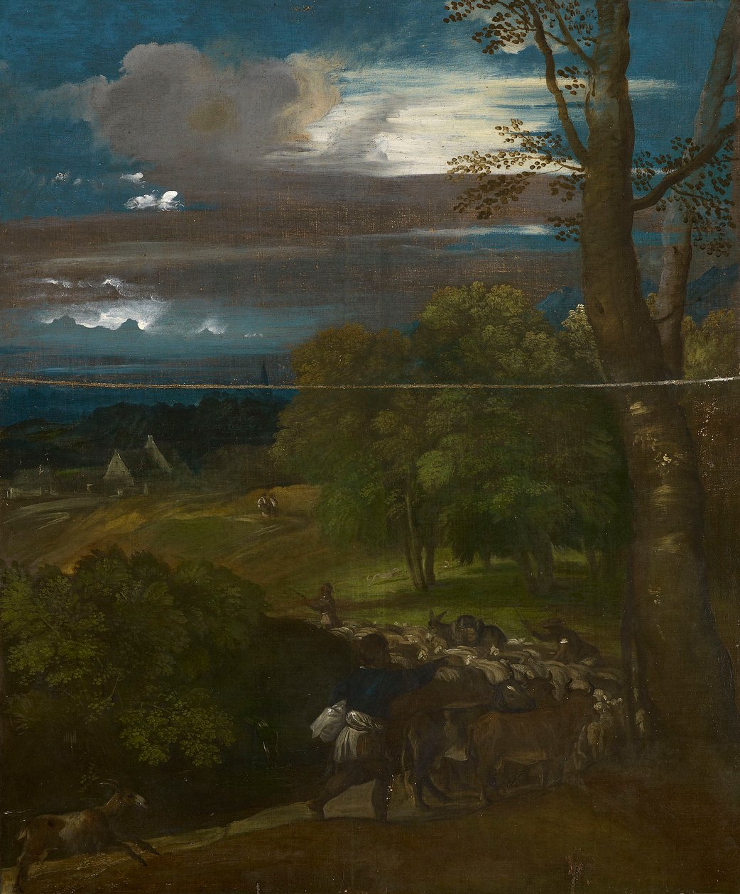 Paysage avec bergers et troupeaux - Follower of Titian