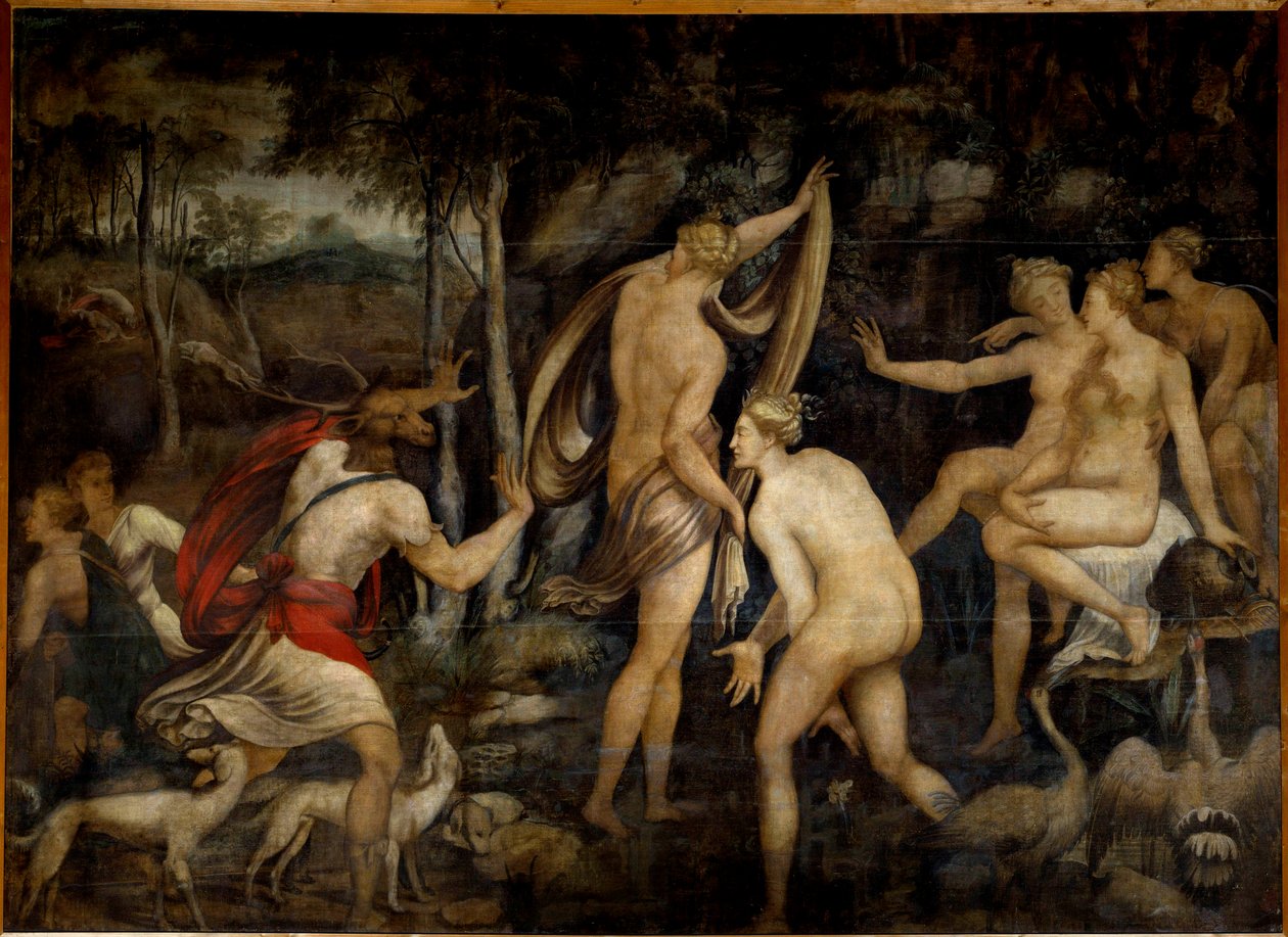 Diane (Artémis), déesse de la chasse, et Actéon, chasseur - Fontainebleau School