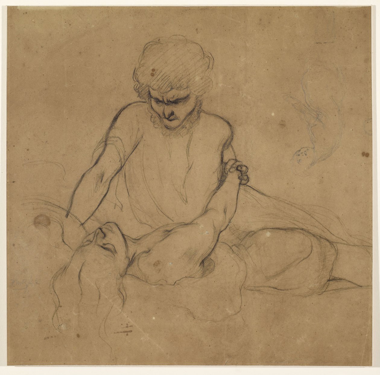 Le sommeil de Parisina - Étude pour le prince Azo et Parisina - Ford Madox Brown