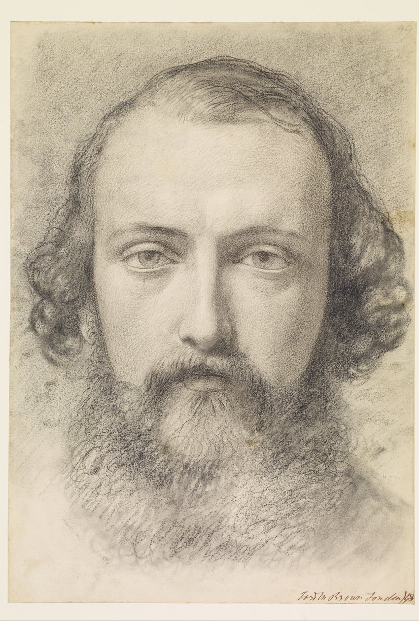 Portrait : Étude de la tête de Daniel Casey (visage entier) - Ford Madox Brown