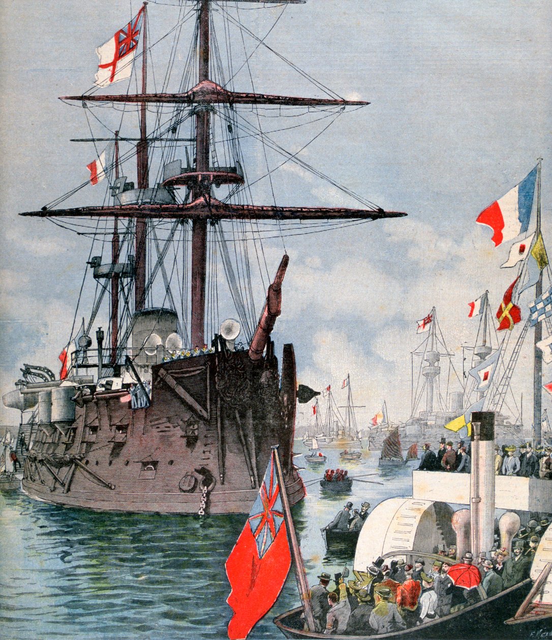 Flottille française dans le port de Portsmouth, 1891 - Fortuné Méaulle