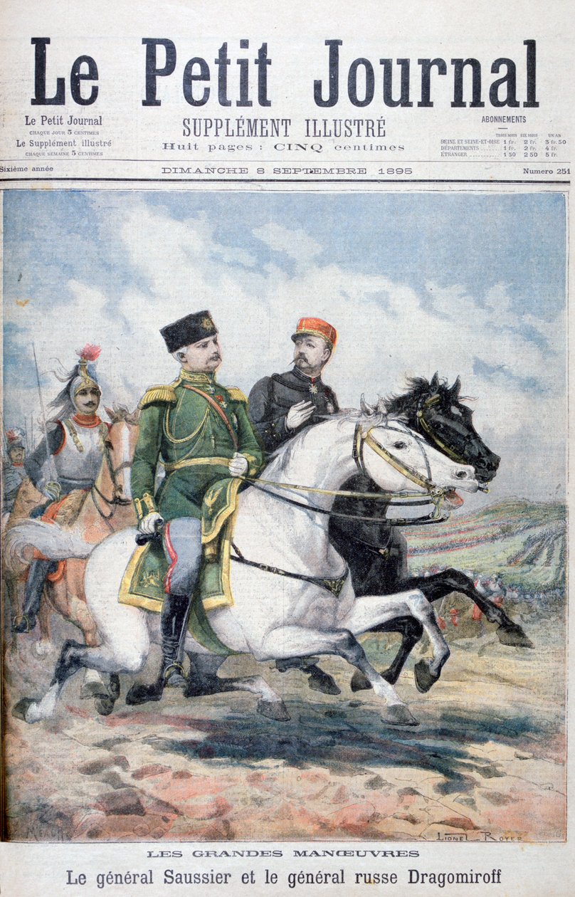 Général français Saussier et général russe Dragomirov, 1895 - Fortuné Méaulle