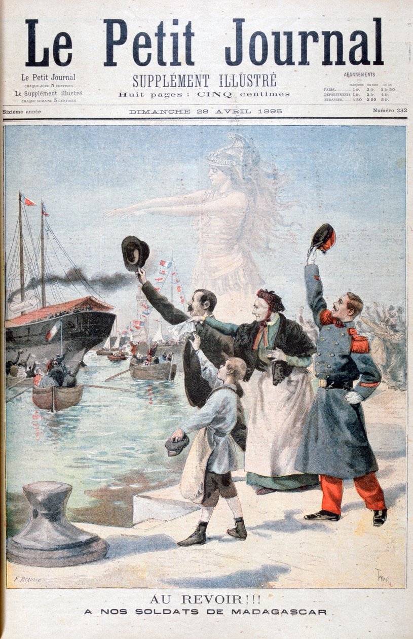 Adieu !!, soldats français en route pour Madagascar, 1895 - Fortuné Méaulle
