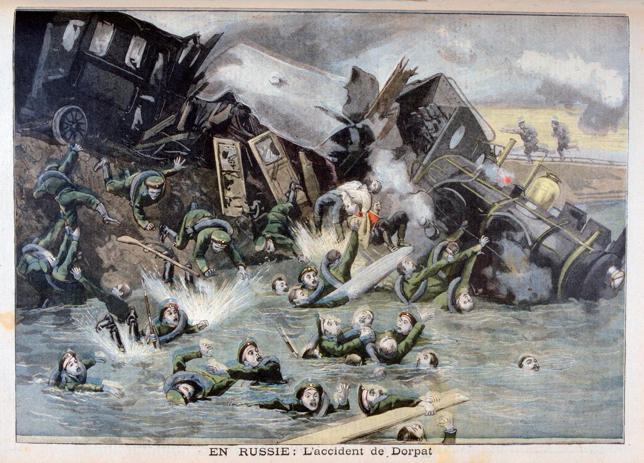 Accident de train militaire à Dorpat, Russie - Fortuné Méaulle