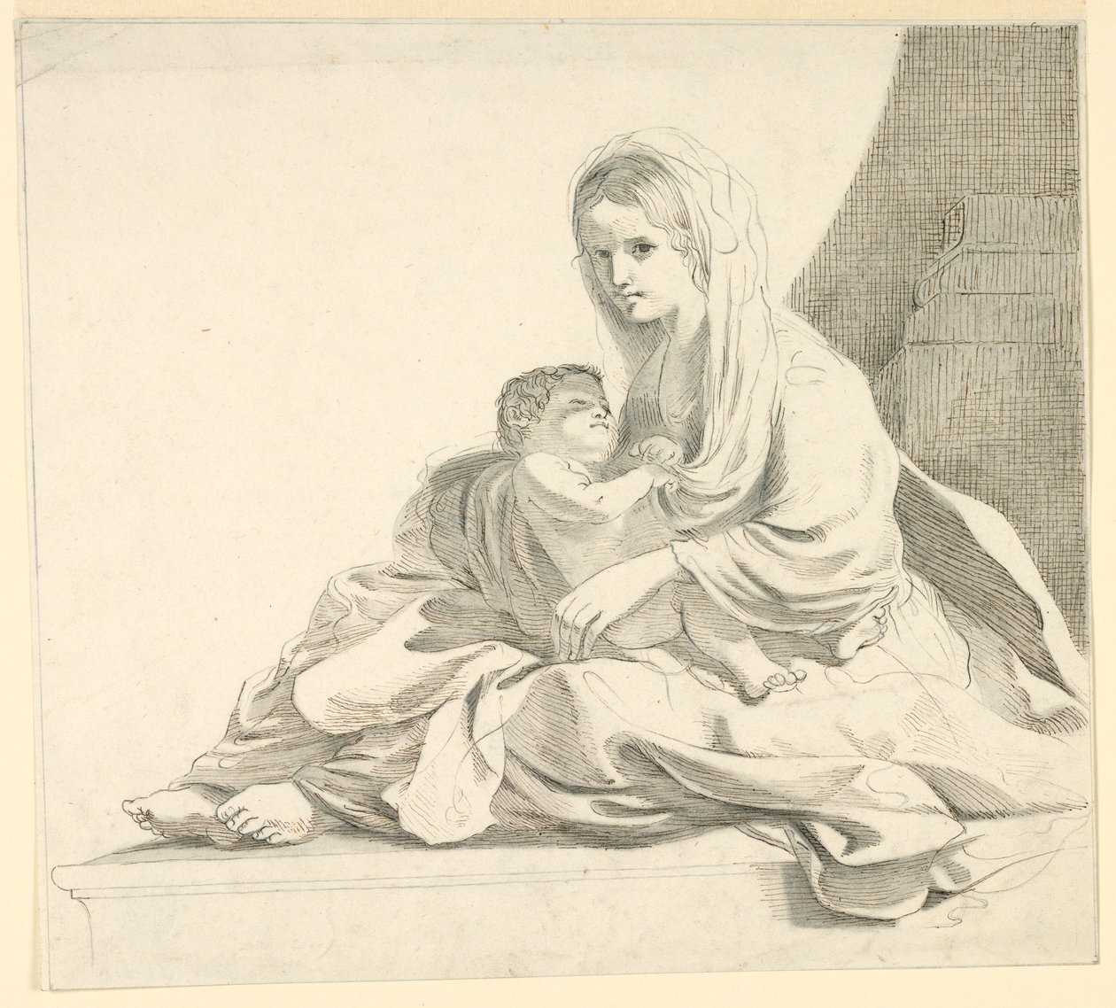 Femme avec Enfant - Fortunato Duranti