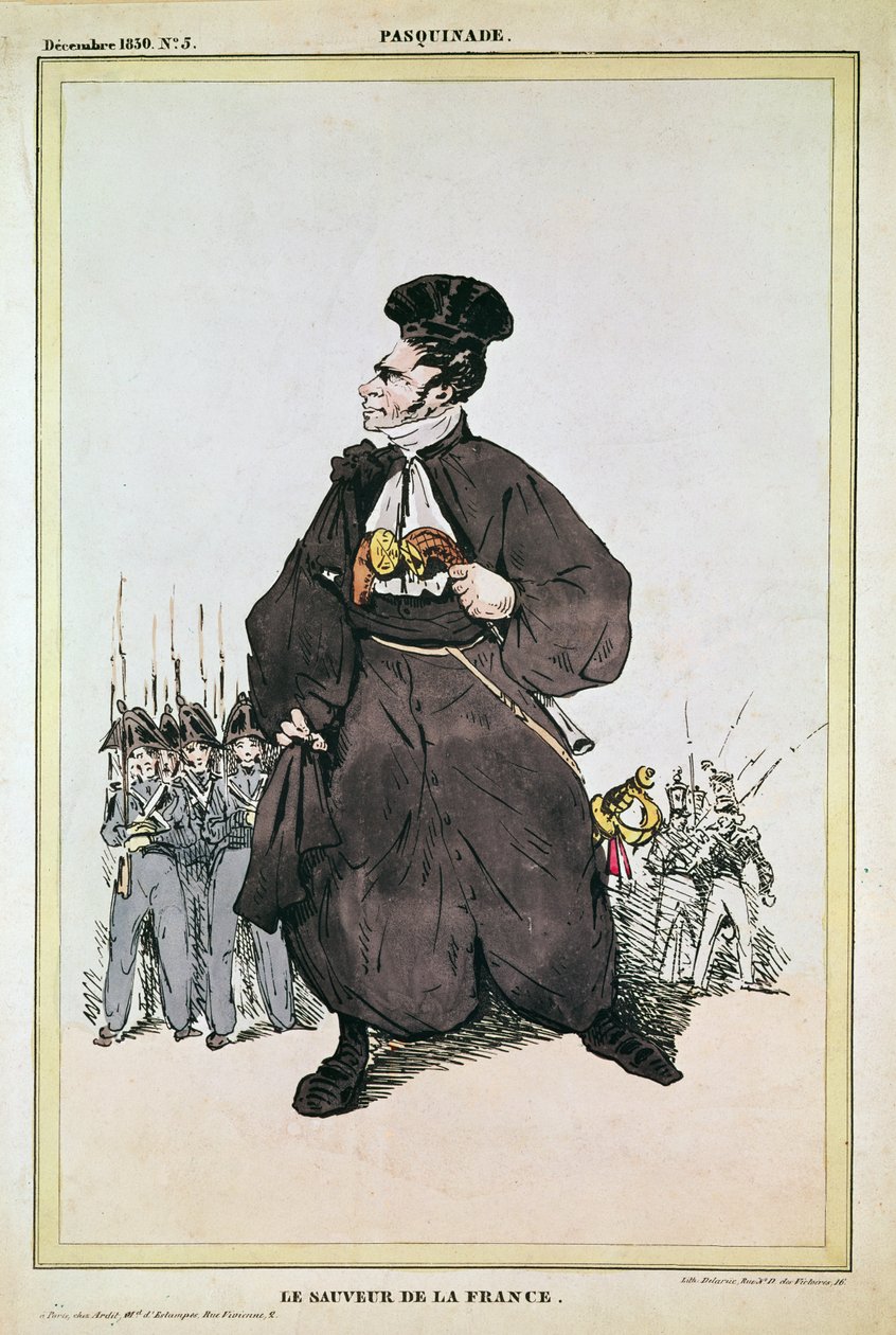 Caricature du Baron Pasquier comme Sauveur de la France, 1830 - Fortune Delarue