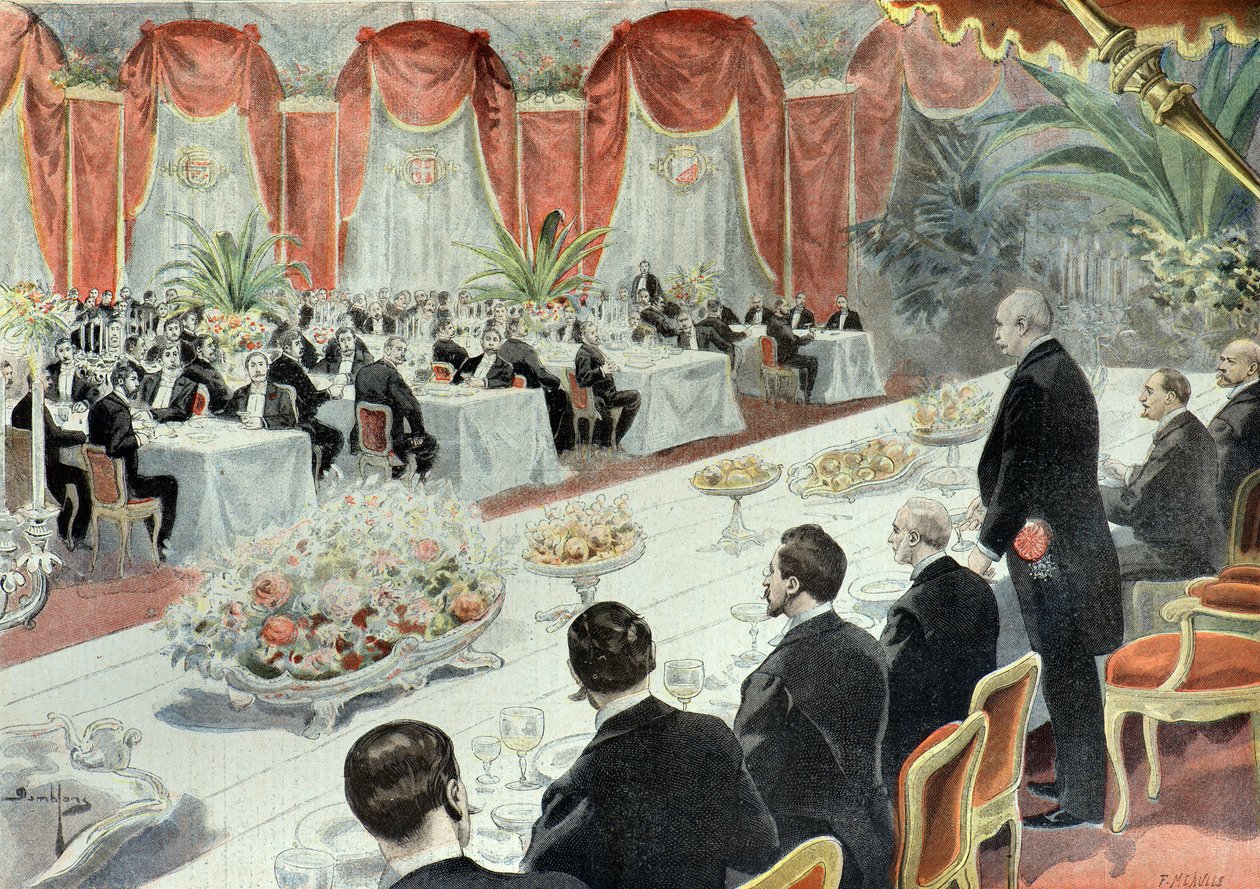Diner offert à Felix Faure par les representants du commerce et de l