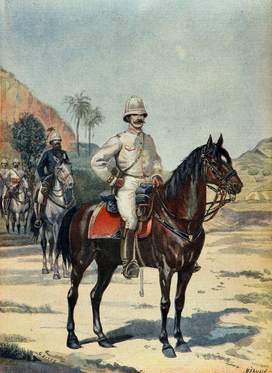 Le général Joseph Gallieni à Madagascar en 1899 (Gravure) - Fortune Louis Meaulle
