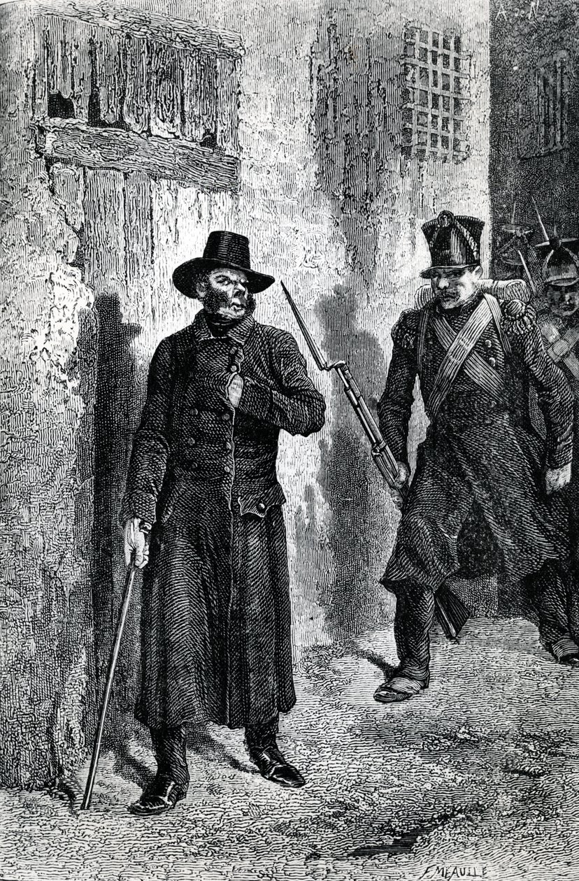 Javert poursuivant Valjean, illustration de 