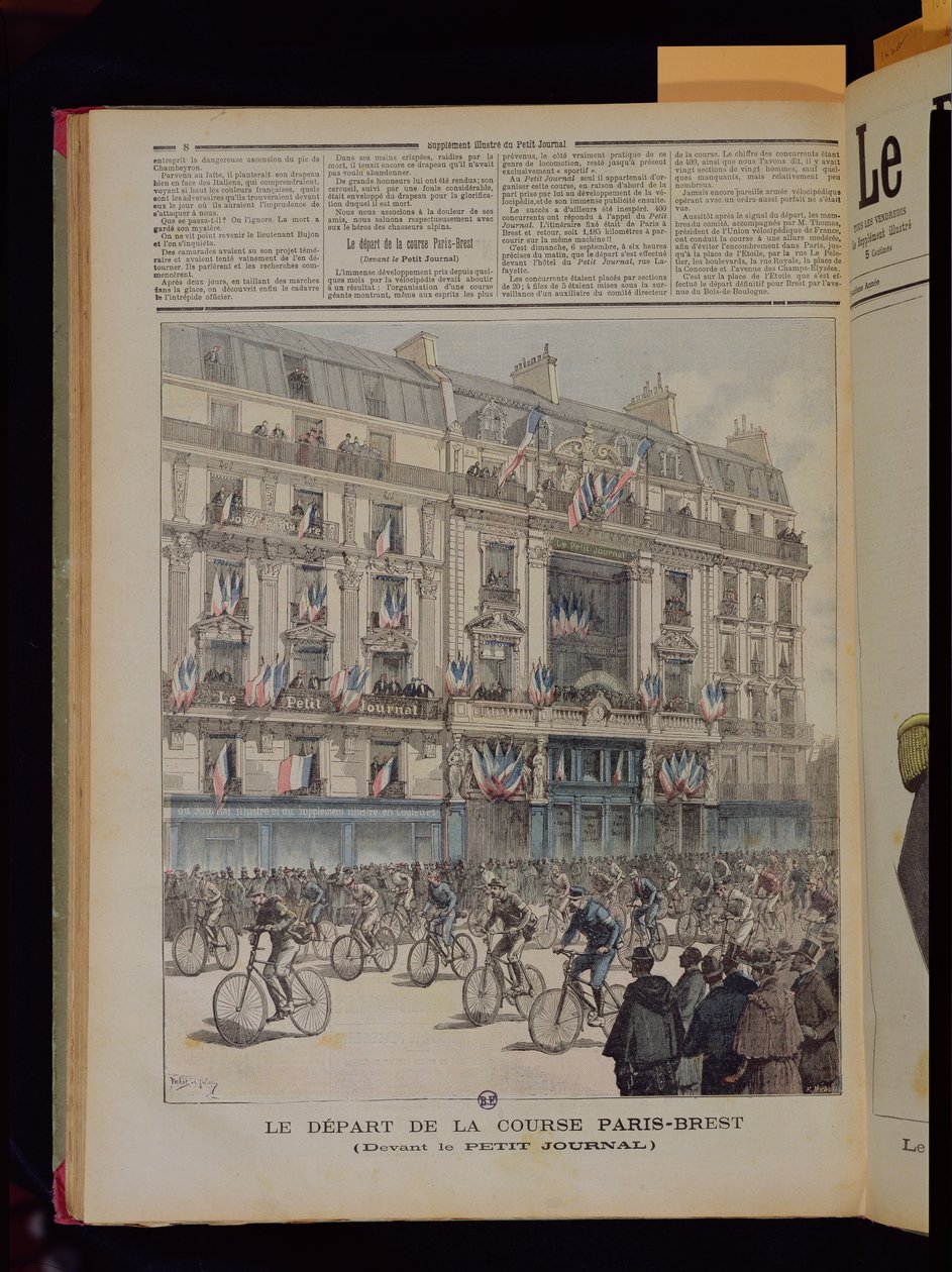 Départ de la course cycliste Paris-Brest devant les bureaux de 