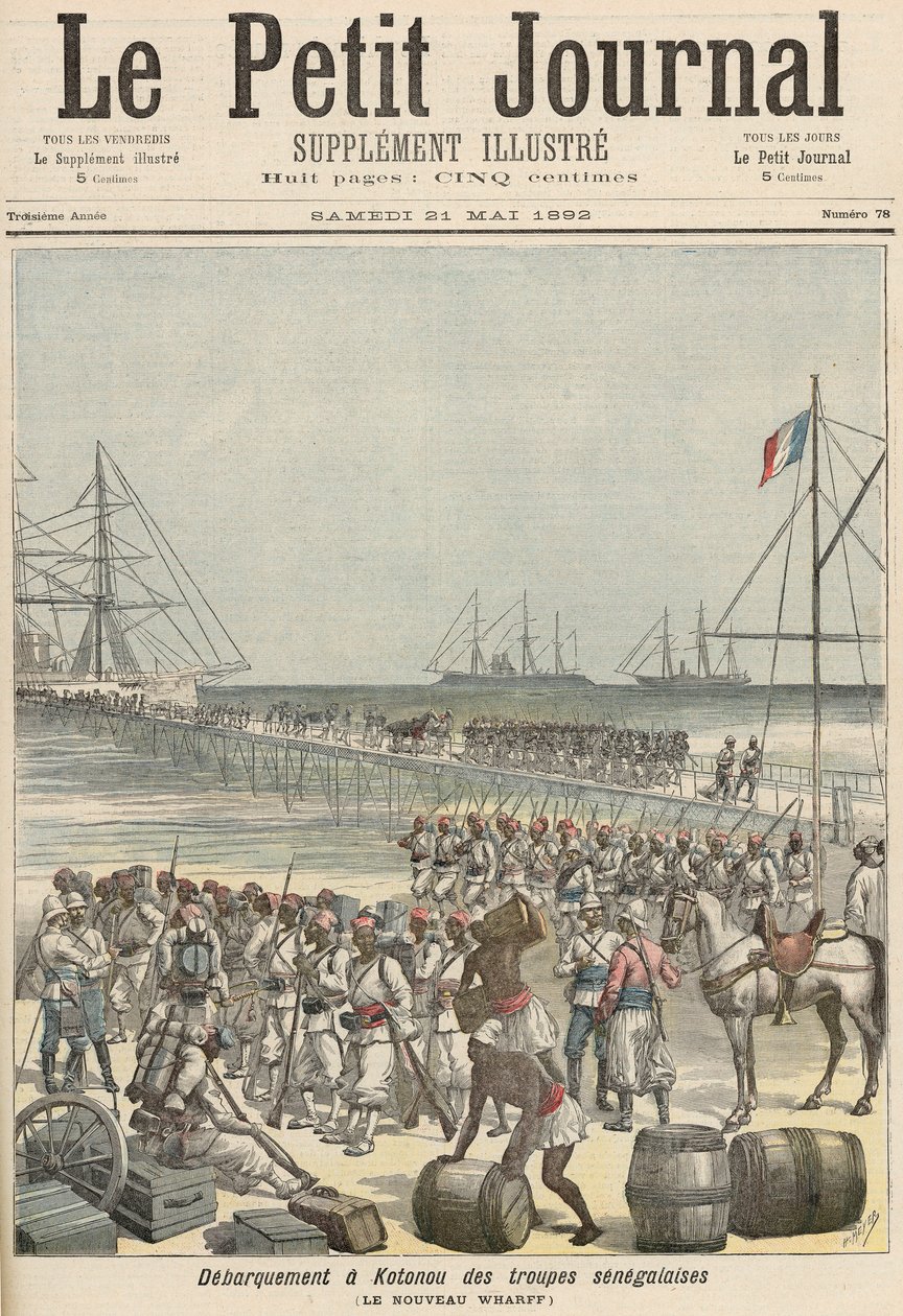 Débarquement des troupes sénégalaises au nouveau quai de Cotonou, du 