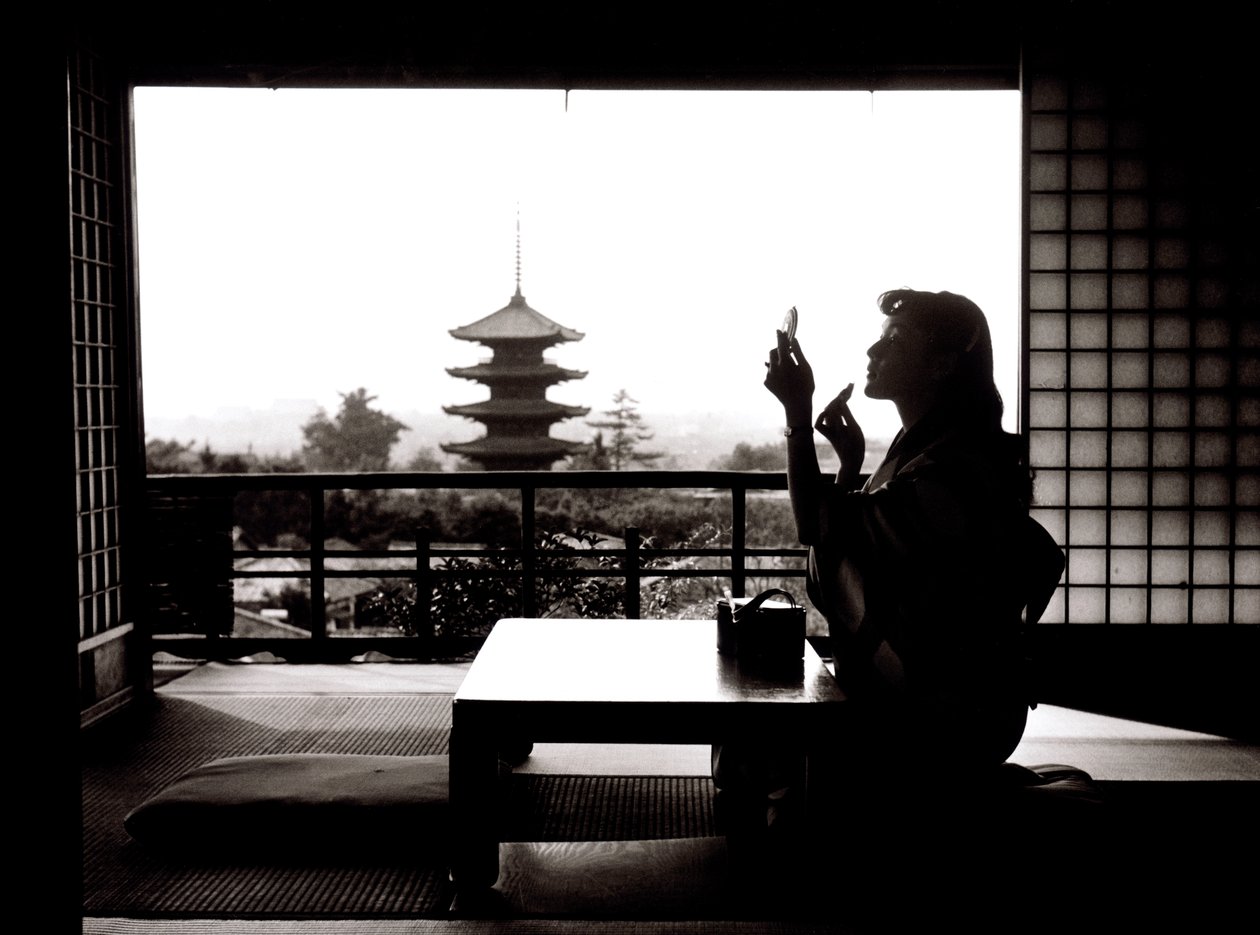 "Kyoto la frivole". Pagode Yasaka vue du restaurant Kyo-Yamato - Fosco Maraini