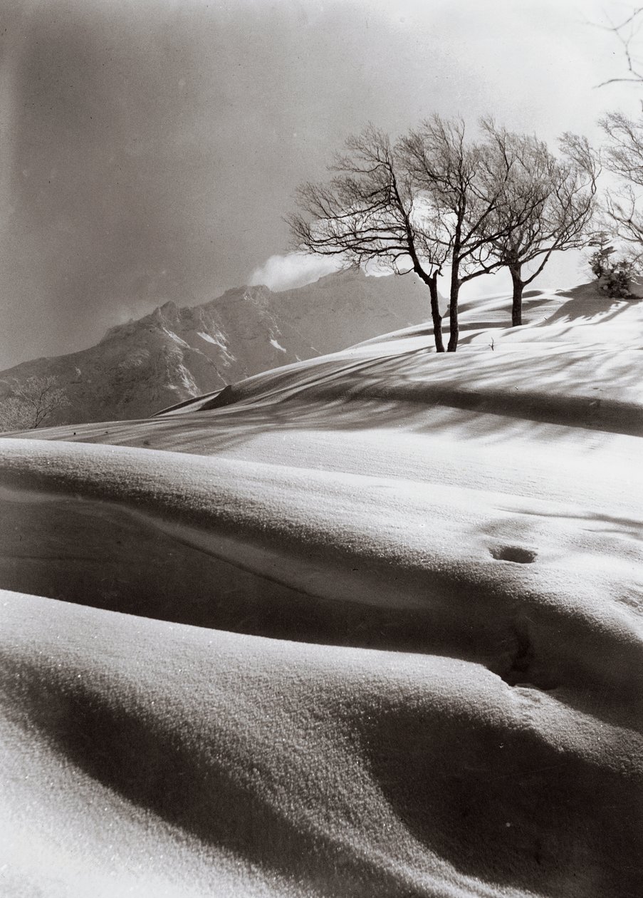 Neige sensuelle (en arrière-plan, le mont Ashibetsu, 2100 m) - Fosco Maraini