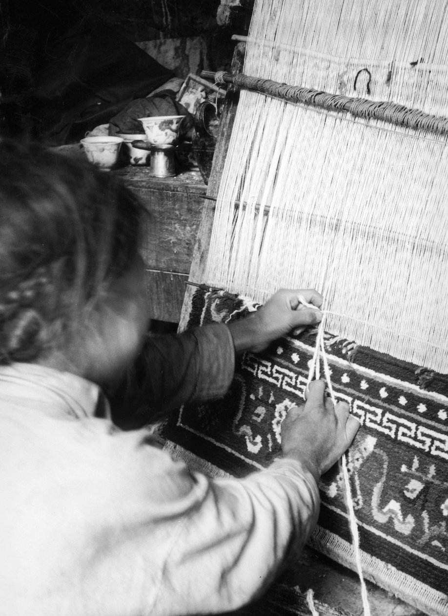 Le tisserand de tapis, Gyantsé, Tibet - Fosco Maraini