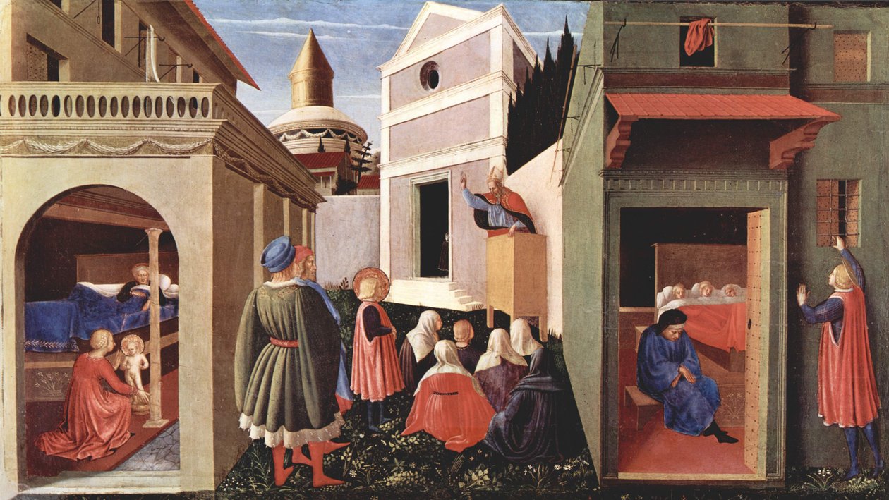 Panneau de prédelle du triptyque de San Domenico à Pérouse sur la vie de Saint Nicolas de Bari, scène - Fra Angelico