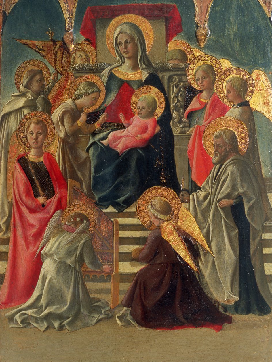 Madone et Enfant en trône avec des anges et des saints - Fra Filippo Lippi