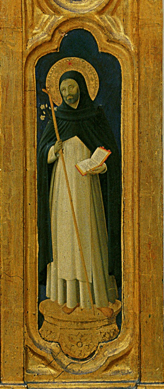 Détail du retable de Santa Trinita, cadre et pinacles par Lorenzo Monaco (Piero di Giovanni) (c.1370-1425) complété c.1434 - Fra  Angelico