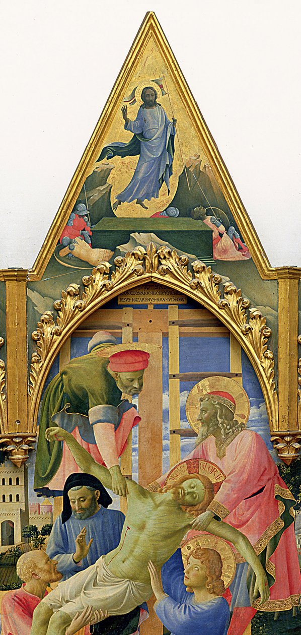 Retable de Santa Trinita, cadre et pinacles par Lorenzo Monaco (Piero di Giovanni) (détail) - Fra  Angelico