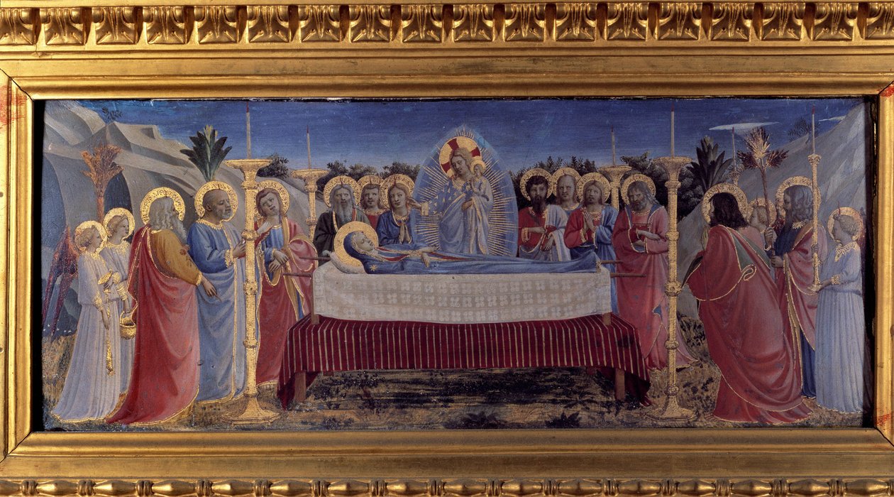 Les funérailles de la Vierge. Prédelle - Fra  Angelico