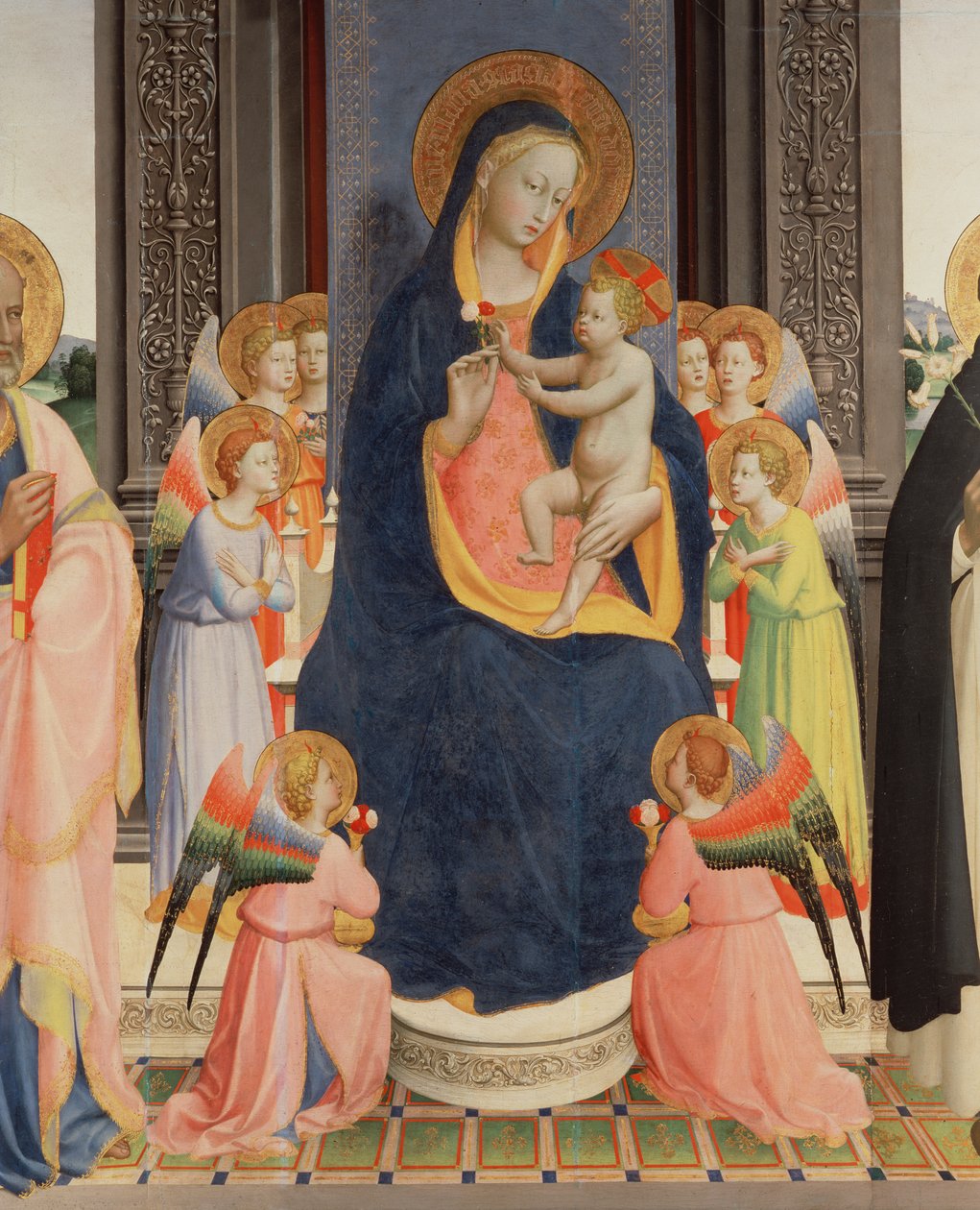 (détail) du Politico Di San Domenico montrant la Vierge et l