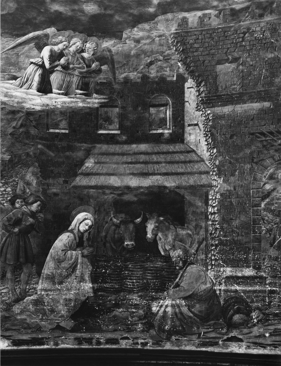 La Nativité, une des scènes du cycle de fresques de la Vie de la Vierge dans l