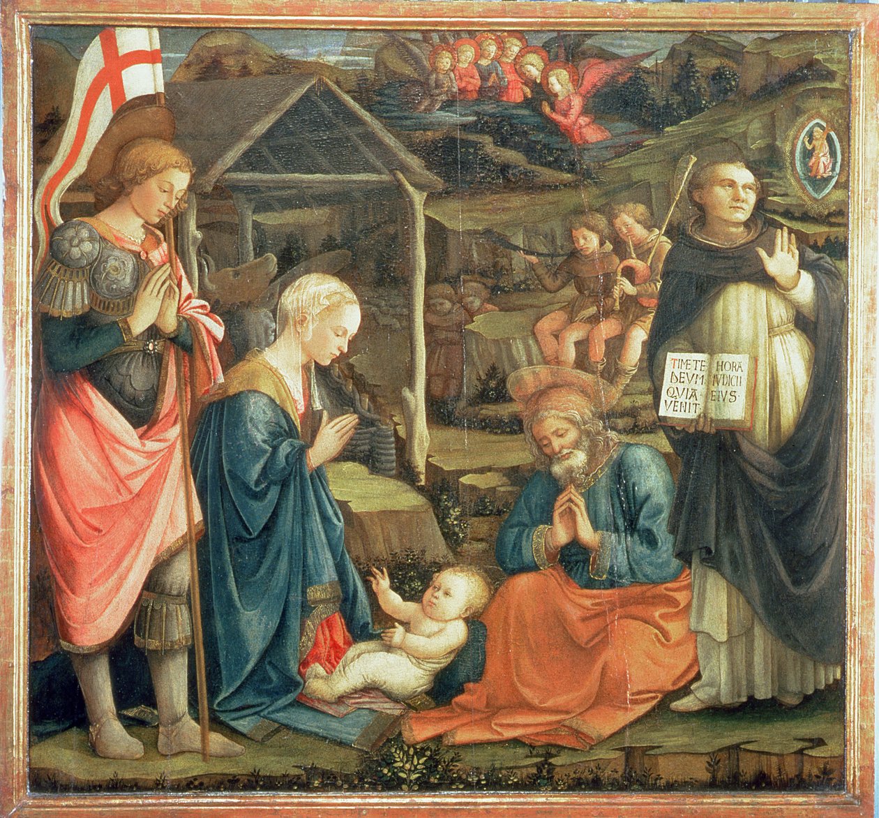 La Nativité avec SS. Michel et Dominique, 1470 - Fra Filippo Lippi