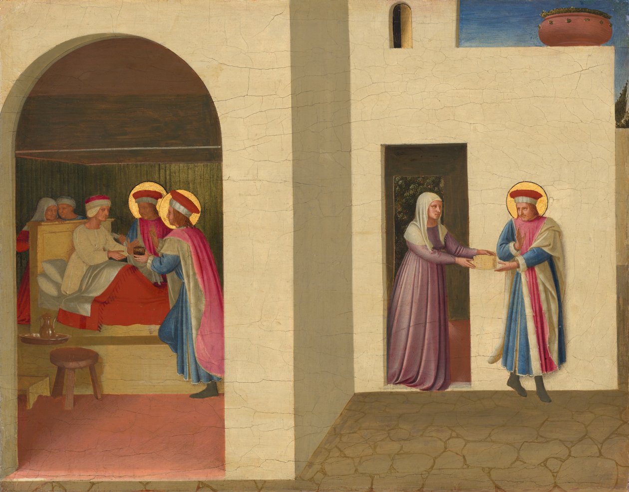 La guérison de Palladia par saint Cosmas et saint Damien, vers 1438-1440 (tempera et huile sur panneau de peuplier) - Fra & Lippi F (c.1406-69) Angelico