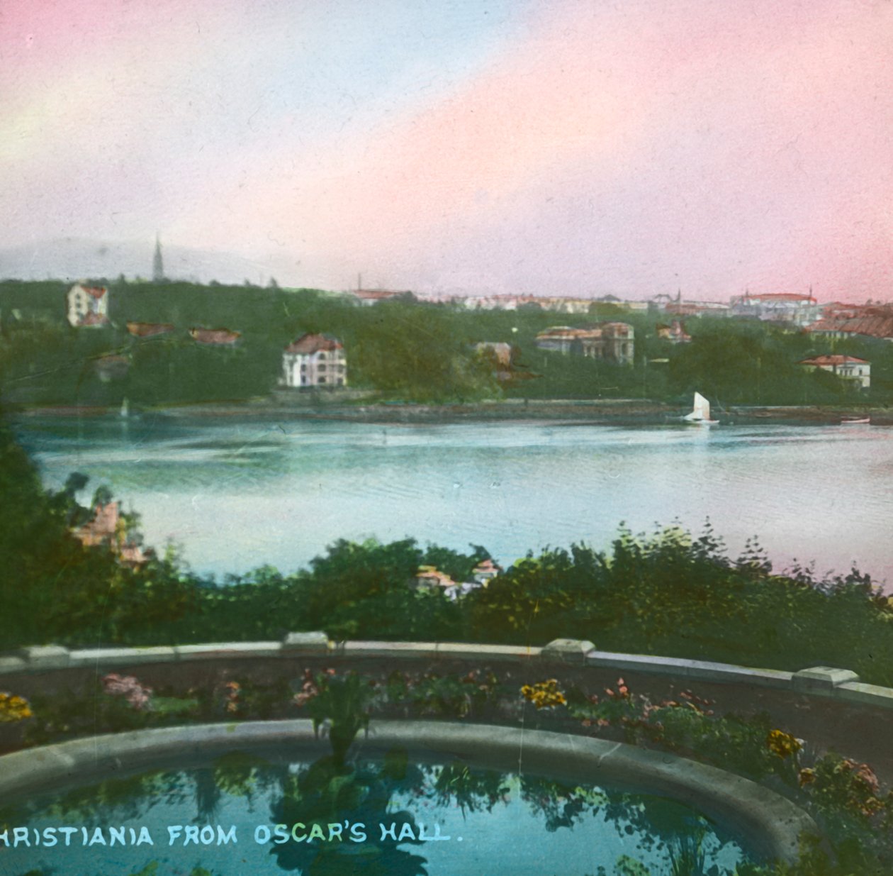 Vue depuis Oscarshall, Christiania, Oslo, Norvège, fin 19ème-début 20ème siècle - Fradelle and Young