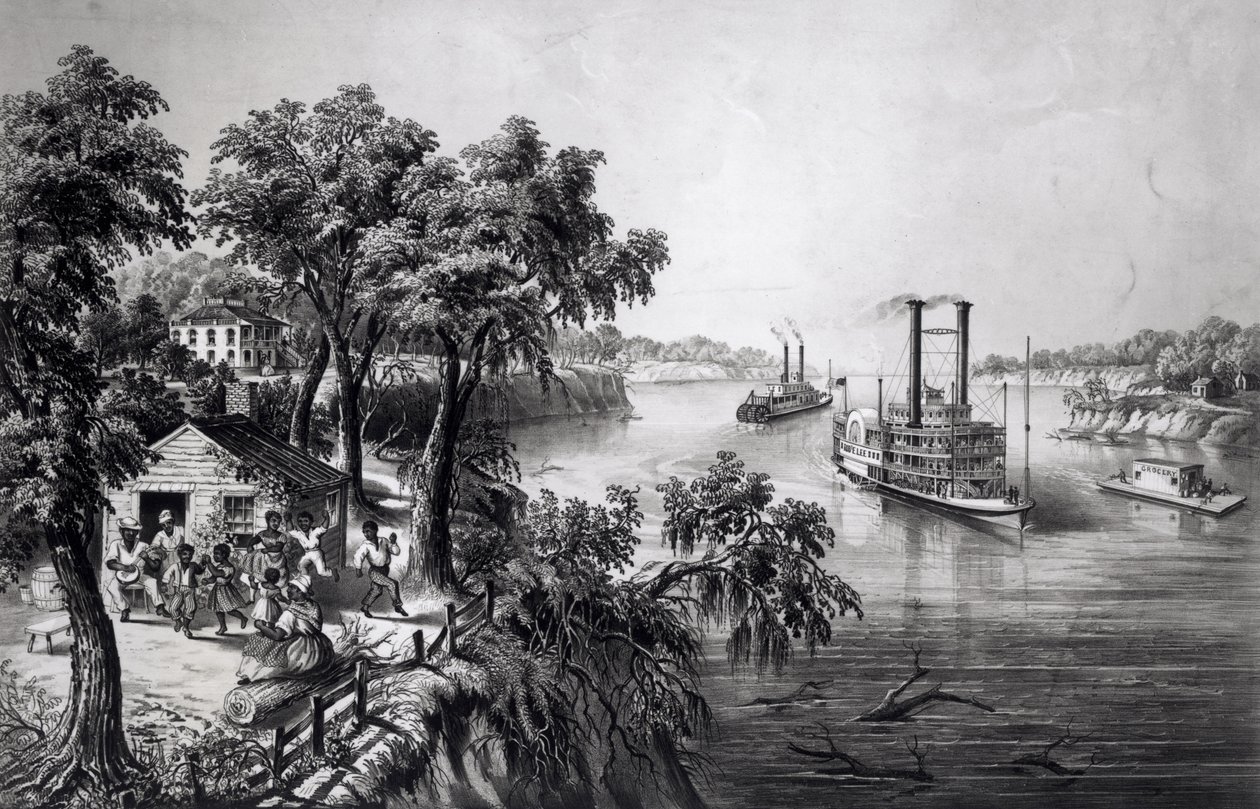 Basse eau dans le Mississippi, publié par Currier and Ives, 1867 - Frances Flora Bond Palmer