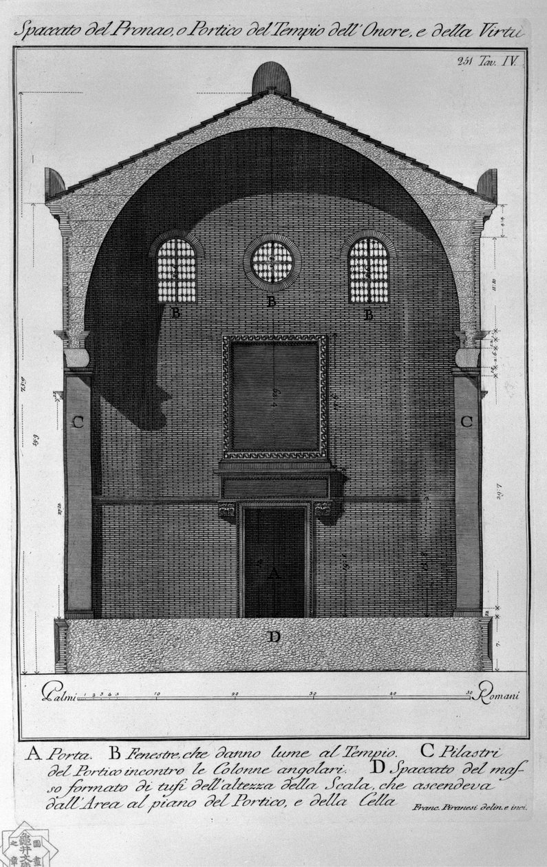 Coupe du Pronaos ou Portique du Temple de l