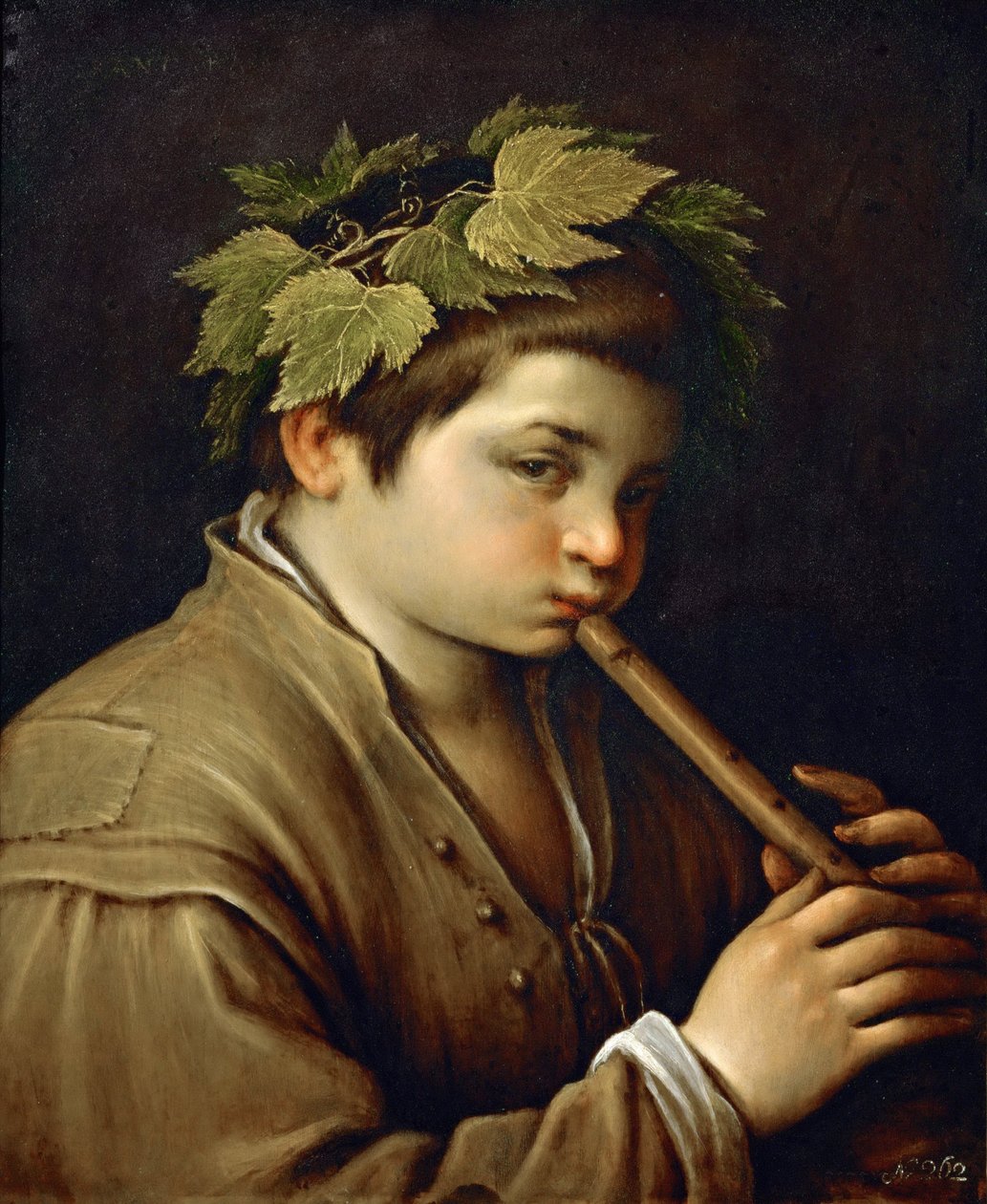 Garçon jouant de la flûte - Francesco Bassano