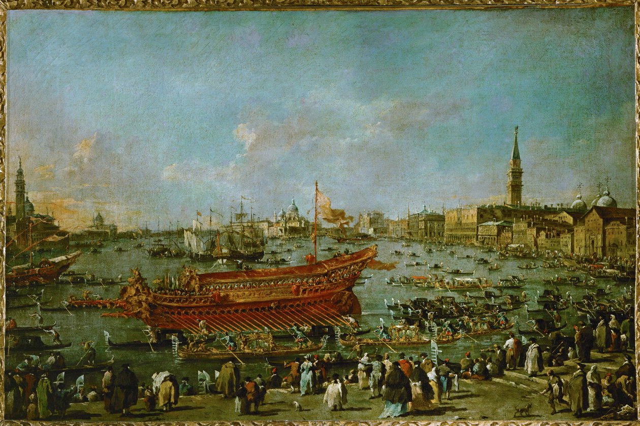 Départ du Buccintoro vers le Lido ... - Francesco (circle of) Guardi